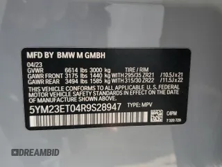 2024 BMW X6 M with VIN 5YM23ET04R9S28947, listed as a Copart auction lot 77666914 with 21,814 mi miles and Non Repairable. Bid and sale history available at carsss.com. Image 14.