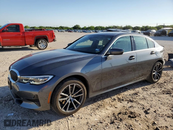 2020 BMW 3 Series 330i xDrive with VIN 3MW5R7J08L8B36516, listed as a Copart auction lot 53005595 with 55,841 mi miles and Salvage title. Bid and sale history available at DreamBid. Image 1.