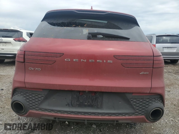2023 Genesis GV70 2.5T z VIN KMUMADTB2PU097611, wystawiony jako Copart lot #58552285 z przebiegiem Nie podano mil oraz Szkoda całkowita • Salvage title. Historia ofert i sprzedaży dostępna na DreamBid. Obrazek 6.