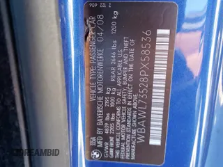 2008 BMW 3 Series 335i with VIN WBAWL73528PX58536, listed as a Copart auction lot 46889105 with Not Provided miles and Salvage Title. Bid and sale history available at carsss.com. Image 14.