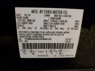 2018 Ford Explorer XLT with VIN 1FM5K8D80JGB86125, listed as a Copart auction lot 45887655 with 97,632 mi miles and Salvage Title. Bid and sale history available at carsss.com. Image 15.