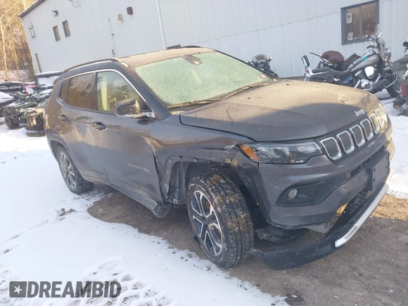 2022 Jeep Compass Limited z VIN 3C4NJDCB9NT105007, wystawiony jako IAAI lot #41334808 z przebiegiem 36 363 mil mil oraz . Historia ofert i sprzedaży dostępna na DreamBid. Obrazek 1.