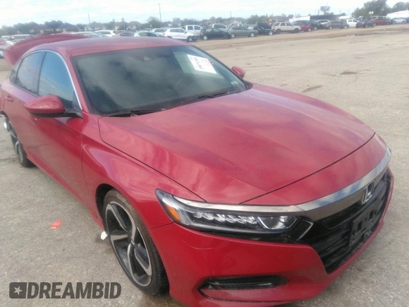 2018 Honda Accord Sedan Sport 1.5T with VIN 1HGCV1F32JA154468, listed as a IAAI auction lot 35071354 with 63,097 mi miles. Bid and sale history available at carsss.com. Image 1.