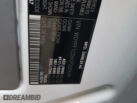 2016 Freightliner Sprinter z VIN WDYPF1CD6GP320639, wystawiony jako Copart lot #82713094 z przebiegiem 290 318 mil mil oraz Tytuł czysty. Historia ofert i sprzedaży dostępna na DreamBid. Obrazek 13.