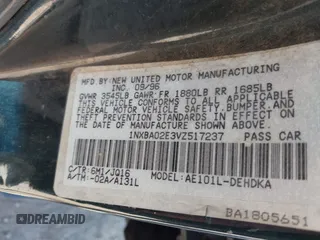 1997 Toyota Corolla with VIN 1NXBA02E3VZ517237, listed as a IAAI auction lot 42772332 with 185,045 mi miles and . Bid and sale history available at DreamBid. Image 9.