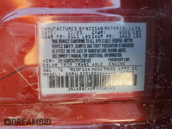 2024 Nissan Sentra SV with VIN 3N1AB8CV2RY258143, listed as a Copart auction lot 43772765 with 27,802 mi miles and Salvage Title. Bid and sale history available at carsss.com. Image 14.