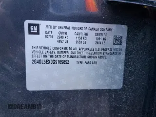 2016 Buick Regal with VIN 2G4GL5EX0G9169892, listed as a Copart auction lot 82002154 with 91,263 mi miles and Salvage Title. Bid and sale history available at DreamBid. Image 12.