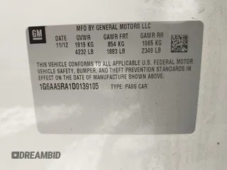 2013 Cadillac ATS with VIN 1G6AA5RA1D0139105, listed as a IAAI auction lot 42264614 with 69,049 mi miles and . Bid and sale history available at DreamBid. Image 9.