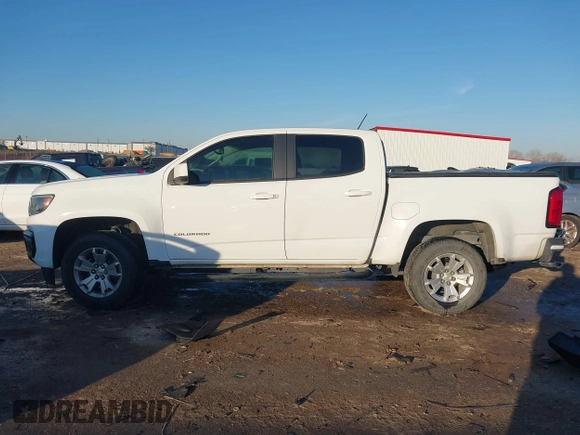 2021 Chevrolet Colorado 2WD LT with VIN 1GCGSCEN2M1190740, listed as a IAAI auction lot 41336807 with 45,968 mi miles. Bid and sale history available at carsss.com. Image 14.