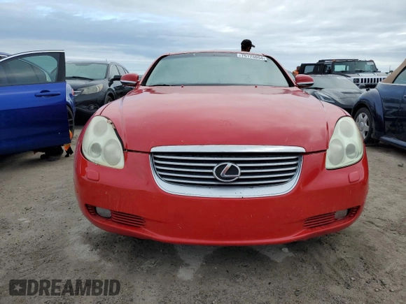 2002 Lexus SC with VIN JTHFN48Y620002298, listed as a Copart auction lot 75175054 with Not Provided miles and Non Repairable. Bid and sale history available at carsss.com. Image 5.