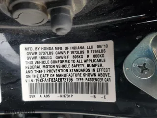 2010 Honda Civic Sdn EX with VIN 19XFA1F83AE072796, listed as a Copart auction lot 51430095 with 162,098 mi miles and Salvage Title. Bid and sale history available at carsss.com. Image 13.