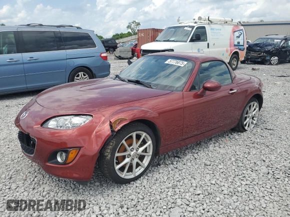 2011 Mazda MX-5 Miata Club with VIN JM1NC2MF0B0213167, listed as a Copart auction lot 57776875 with 77,694 mi miles and Salvage title. Bid and sale history available at DreamBid. Image 1.
