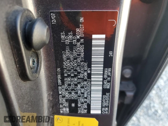 2008 Toyota Highlander z VIN JTEDS41A782032613, wystawiony jako Copart lot #59149415 z przebiegiem 267 255 mil mil oraz Szkoda całkowita • Salvage title. Historia ofert i sprzedaży dostępna na DreamBid. Obrazek 14.