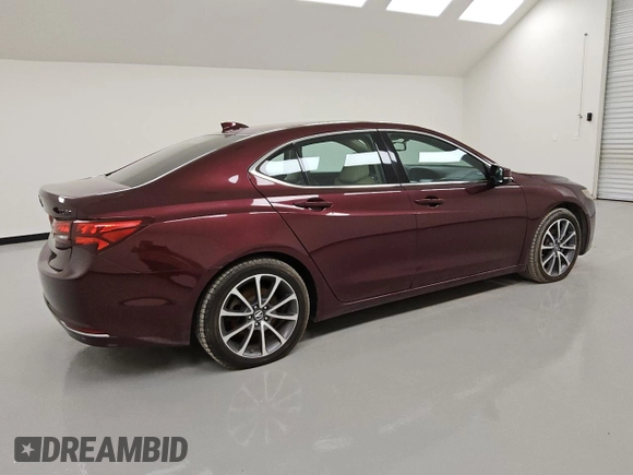 2015 Acura TLX V6 with VIN 19UUB2F30FA020309, listed as a Copart auction lot 50154955 with 109,769 mi miles and Clean Title. Bid and sale history available at carsss.com. Image 3.