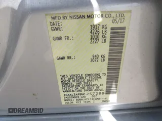 2017 Nissan Altima SR z VIN 1N4AL3AP8HC257299, wystawiony jako IAAI lot #42312909 z przebiegiem 50 154 mil mil oraz . Historia ofert i sprzedaży dostępna na DreamBid. Obrazek 9.