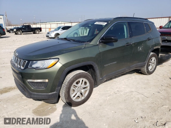 2021 Jeep Compass Sport with VIN 3C4NJDAB4MT510581, listed as a Copart auction lot 43903255 with 67,496 mi miles and Salvage title. Bid and sale history available at DreamBid. Image 1.