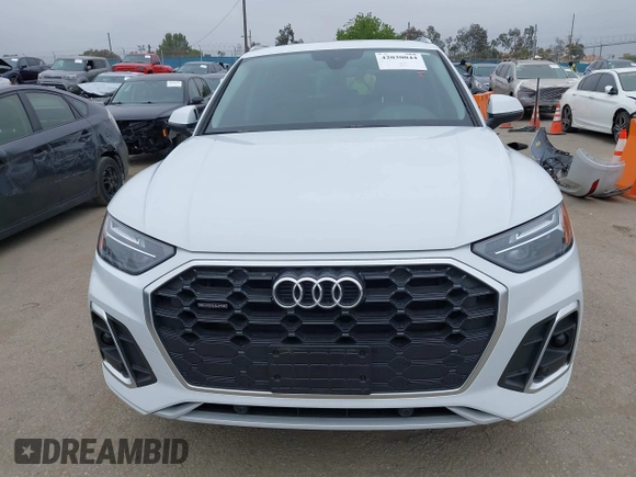 2023 Audi Q5 S line Premium with VIN WA1GAAFY9P2135453, listed as a IAAI auction lot 42030044 with 27,690 mi miles and . Bid and sale history available at DreamBid. Image 13.