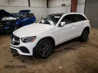 2020 Mercedes-Benz GLC with VIN WDC0G8EB0LF726828, listed as a Copart auction lot 43461195 with 0 mi miles and Salvage Title. Bid and sale history available at carsss.com. Image 1.