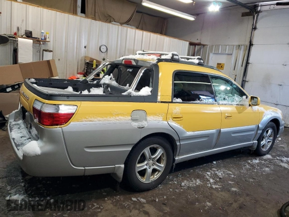 2003 Subaru Baja с VIN 4S4BT61C136104148, выставлен на аукционе Copart как лот 45051165 с пробегом 222 985 миль миль и Чистый • Clean title. История ставок и продаж доступна на DreamBid. Изображение 3.