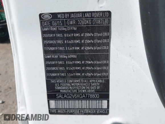 2016 Land Rover LR4 HSE с VIN SALAG2V6XGA778800, выставлен на аукционе IAAI как лот 42039649 с пробегом 126 486 миль миль и . История ставок и продаж доступна на DreamBid. Изображение 9.