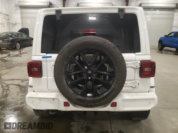 2021 Jeep Wrangler Unlimited Sahara High Altitude with VIN 1C4HJXEM0MW701659, listed as a Copart auction lot 86543654 with Not provided miles and Salvage title. Bid and sale history available at DreamBid. Image 6.