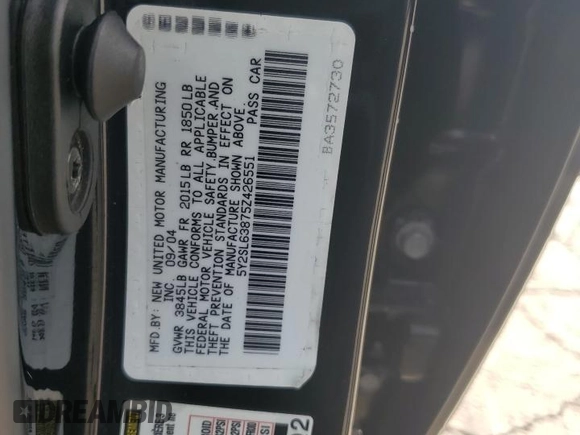 2005 Pontiac Vibe with VIN 5Y2SL63875Z426551, listed as a Copart auction lot 72519004 with 224,670 mi miles and Salvage Title. Bid and sale history available at carsss.com. Image 13.