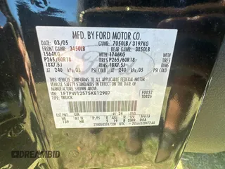 2005 Ford F-150 XLT with VIN 1FTPW12575KE12987, listed as a Copart auction lot 48539135 with 217,115 mi miles and Salvage Title. Bid and sale history available at carsss.com. Image 10.