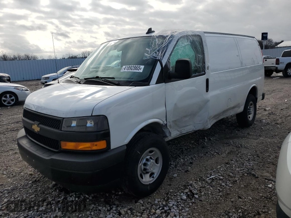 2023 Chevrolet Express Cargo z VIN 1GCWGAFP4P1260339, wystawiony jako Copart lot #41892865 z przebiegiem 7 185 mil mil oraz Nie do naprawy • Non repairable. Historia ofert i sprzedaży dostępna na DreamBid. Obrazek 1.