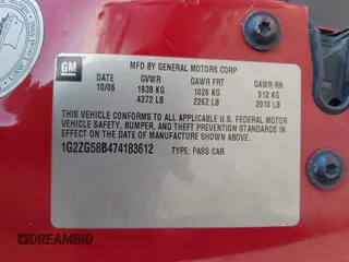 2007 Pontiac G6 G6 z VIN 1G2ZG58B474183612, wystawiony jako IAAI lot #41898092 z przebiegiem 272 678 mil mil oraz . Historia ofert i sprzedaży dostępna na DreamBid. Obrazek 9.