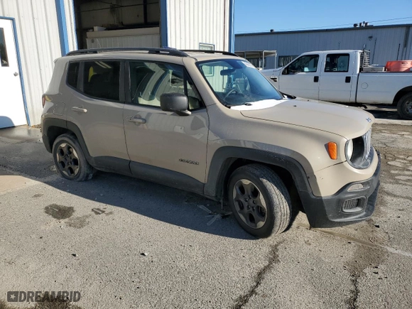 2016 Jeep Renegade Sport with VIN ZACCJAAT7GPE29276, listed as a Copart auction lot 43460375 with 130,826 mi miles and Salvage Title. Bid and sale history available at carsss.com. Image 4.