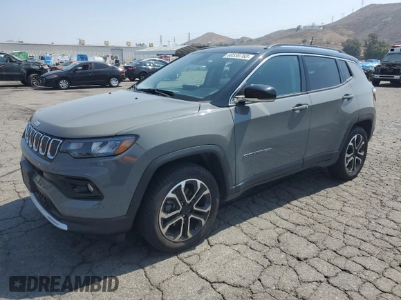 2022 Jeep Compass Limited с VIN 3C4NJDCB7NT117219, выставлен на аукционе Copart как лот 60330765 с пробегом 25 760 миль миль и Списание • Salvage title. История ставок и продаж доступна на DreamBid. Изображение 1.