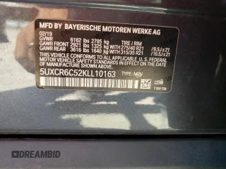 2019 BMW X5 xDrive40i with VIN 5UXCR6C52KLL10163, listed as a Copart auction lot 62190802 with 48,191 mi miles. Bid and sale history available at carsss.com. Image 10.