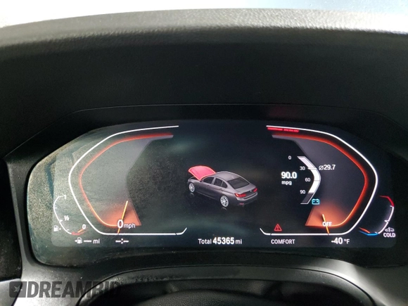 2019 BMW 3 Series 330i with VIN WBA5R1C51KFH14244, listed as a Copart auction lot 52199945 with 45,365 mi miles and Salvage title. Bid and sale history available at DreamBid. Image 9.