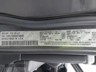2022 Jeep Grand Cherokee with VIN 1C4RJYB68N8748802, listed as a IAAI auction lot 42158104 with 28,227 mi miles and . Bid and sale history available at DreamBid. Image 9.