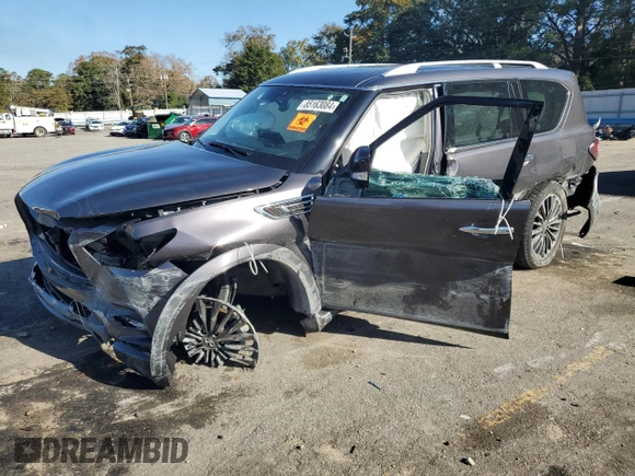 2022 Infiniti QX80 PREMIUM SELECT with VIN JN8AZ2AF0N9744083, listed as a Copart auction lot 85163084 with 0 mi miles and Salvage Title. Bid and sale history available at carsss.com. Image 1.