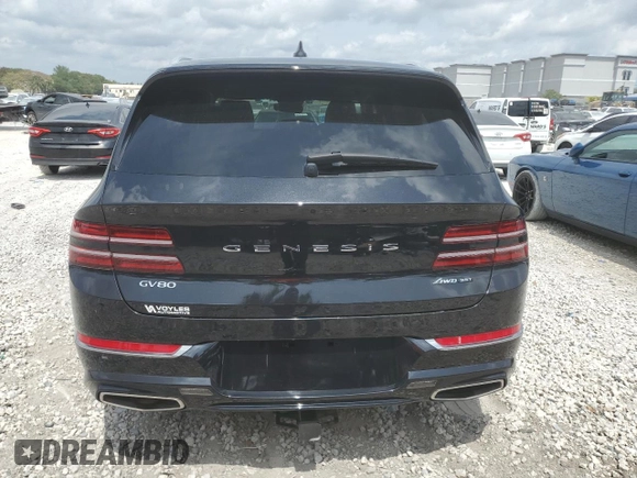 2022 Genesis GV80 with VIN KMUHCESC4NU080544, listed as a Copart auction lot 50538965 with 27,720 mi miles and Salvage title. Bid and sale history available at DreamBid. Image 6.