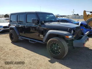 2018 Jeep Wrangler Unlimited Sport S with VIN 1C4HJXDG6JW145865, listed as a Copart auction lot 59041465 with 93,513 mi miles and Salvage title. Bid and sale history available at DreamBid. Image 4.