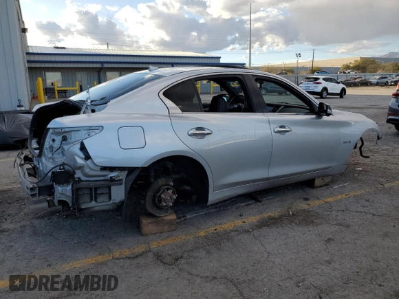 2019 Infiniti Q50 RED SPORT 400 with VIN JN1FV7AP0KM760167, listed as a Copart auction lot 45568675 with 0 mi miles and Salvage Title. Bid and sale history available at carsss.com. Image 3.