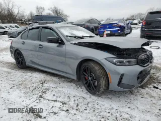 2024 BMW 3 Series M340i xDrive with VIN 3MW49FF03R8D99326, listed as a Copart auction lot 41966425 with 0 mi miles and Salvage Title. Bid and sale history available at carsss.com. Image 4.