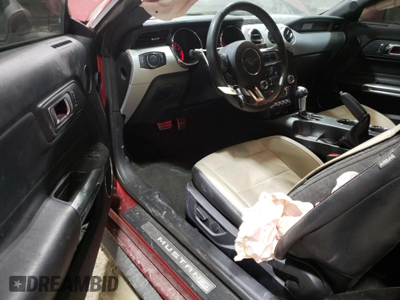 2017 Ford Mustang EcoBoost with VIN 1FA6P8THXH5320467, listed as a Copart auction lot 42279725 with 97,386 mi miles and Salvage Title. Bid and sale history available at DreamBid. Image 8.