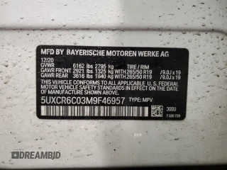 2021 BMW X5 xDrive40i with VIN 5UXCR6C03M9F46957, listed as a Copart auction lot 46236825 with 74,317 mi miles and Salvage Title. Bid and sale history available at carsss.com. Image 14.