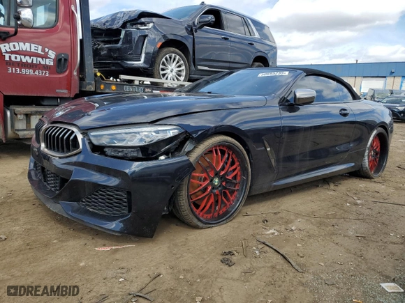 2019 BMW 8 Series M850i xDrive with VIN WBAFY4C52KBX39344, listed as a Copart auction lot 50695235 with 35,699 mi miles and Clean Title. Bid and sale history available at carsss.com. Image 1.