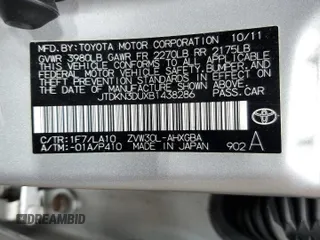 2011 Toyota Prius I with VIN JTDKN3DUXB1438286, listed as a Copart auction lot 51229275 with 0 mi miles and Salvage Title. Bid and sale history available at carsss.com. Image 12.
