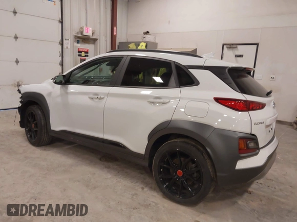 2021 Hyundai Kona Night Edition with VIN KM8K6CA5XMU677697, listed as a IAAI auction lot 41837994 with 49,837 mi miles and . Bid and sale history available at DreamBid. Image 3.