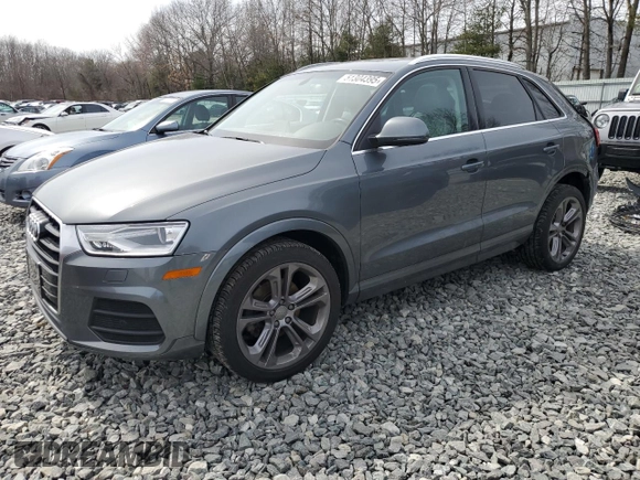 2016 Audi Q3 Premium Plus with VIN WA1EFCFS3GR003165, listed as a Copart auction lot 51304395 with 105,127 mi miles and Salvage Title. Bid and sale history available at carsss.com. Image 1.