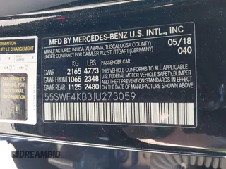 2018 Mercedes-Benz C 300 с VIN 55SWF4KB3JU273059, выставлен на аукционе IAAI как лот 42090952 с пробегом 102 407 миль миль и . История ставок и продаж доступна на DreamBid. Изображение 9.