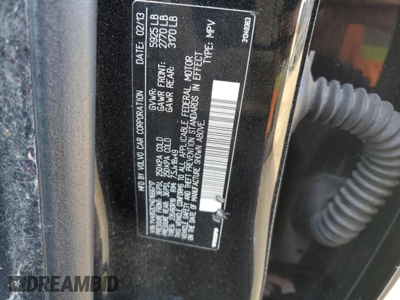 2013 Volvo XC90 Premier Plus with VIN YV4952CY4D1666717, listed as a Copart auction lot 86450884 with 151,036 mi miles and Clean Title. Bid and sale history available at carsss.com. Image 13.