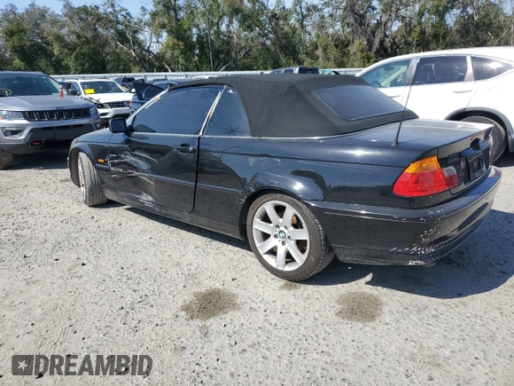 2001 BMW 3 Series 325Ci with VIN WBABS33481JY57601, listed as a Copart auction lot 43866775 with 110,650 mi miles and Salvage Title. Bid and sale history available at carsss.com. Image 2.