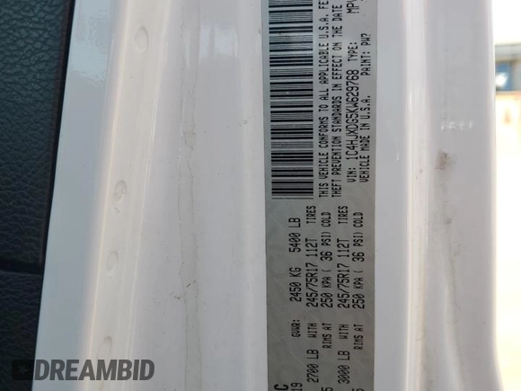 2019 Jeep Wrangler Unlimited Sport Altitude with VIN 1C4HJXDG5KW629768, listed as a Copart auction lot 51222705 with 197,882 mi miles and Salvage title. Bid and sale history available at DreamBid. Image 13.