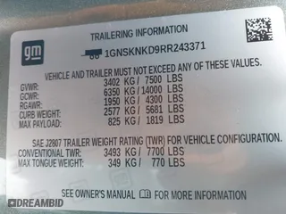 2024 Chevrolet Tahoe LT with VIN 1GNSKNKD9RR243371, listed as a IAAI auction lot 41842041 with 29,170 mi miles. Bid and sale history available at carsss.com. Image 9.